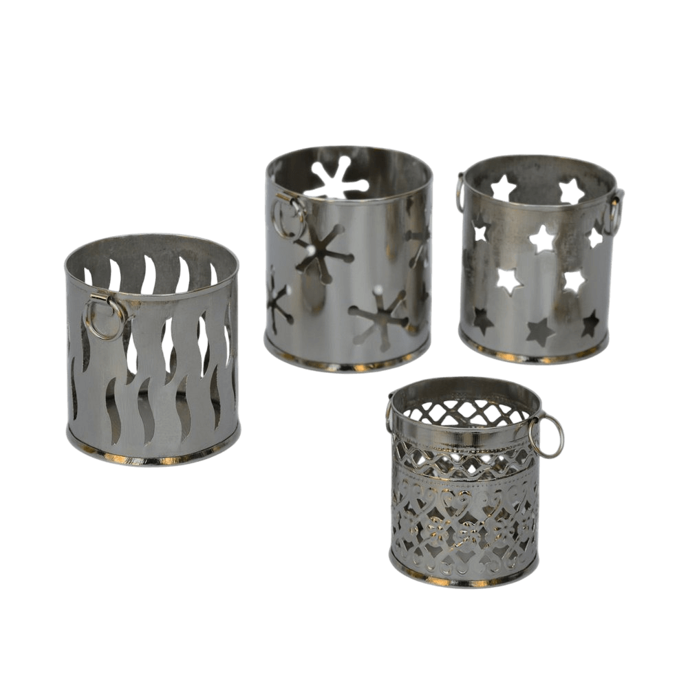 IRON CANDLE VOTIVE SET OF 4 (NATURAL)